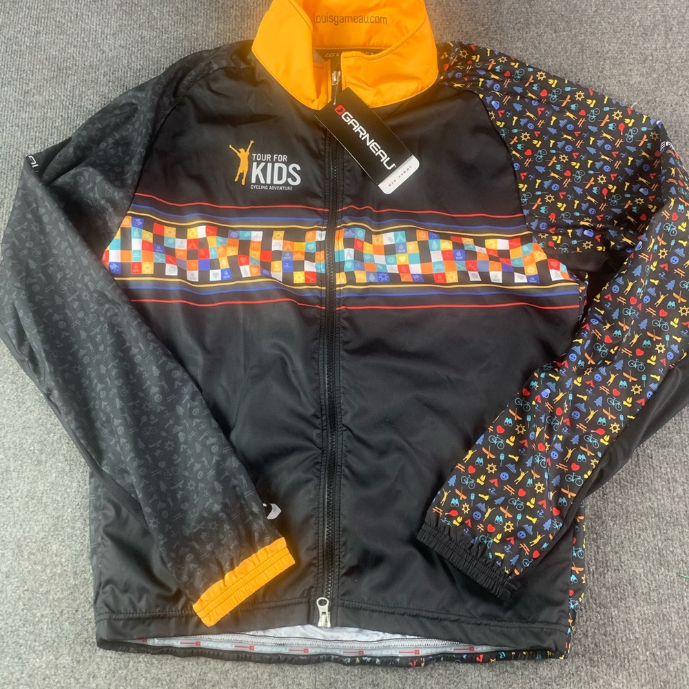 Louis Graneau Mens Made In USA Full Zip Windbreaker Cycling Jacket Size L NWT